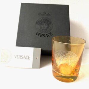 Versace by Rosenthal Medusa Amber Glass Votive Candle Holder (New)